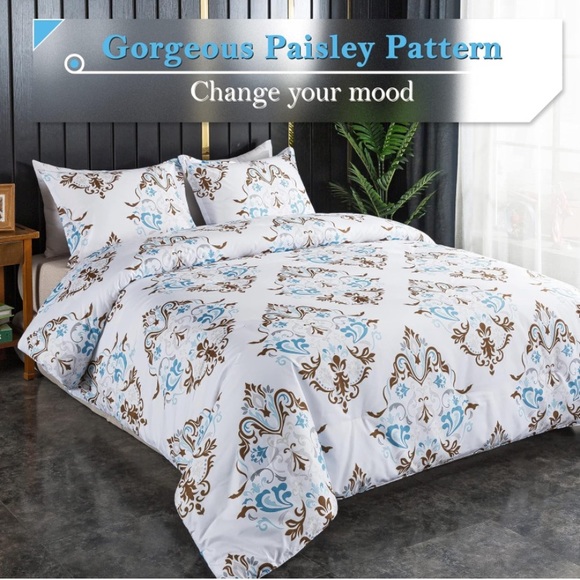 Queen paisley 3 piece comforter set - Picture 4 of 7